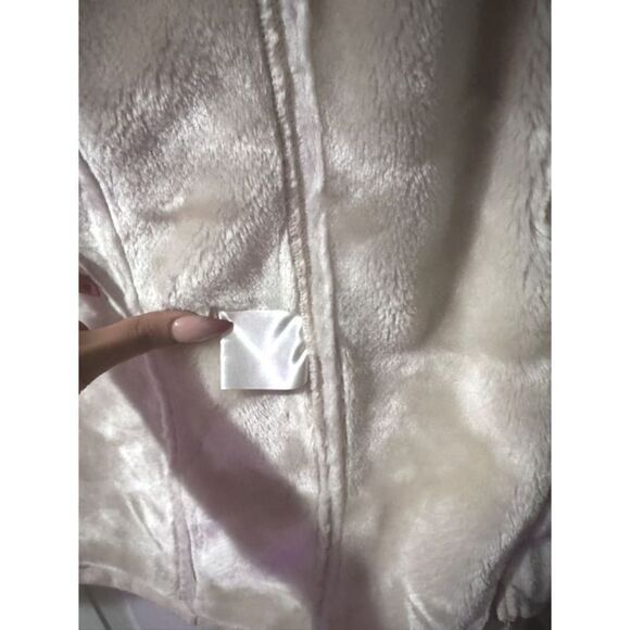 Liz Claiborne Women's Taupe Suede Coat Jacket Plush Faux Fur lining Medium - Picture 6 of 7